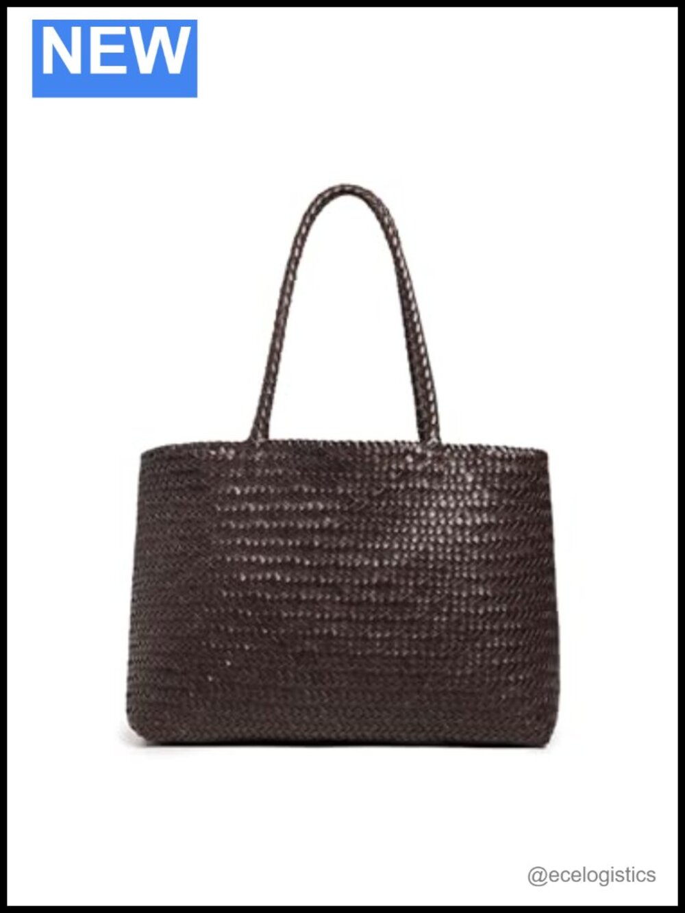 Handwoven Leather Tote Bag with Braided Handles